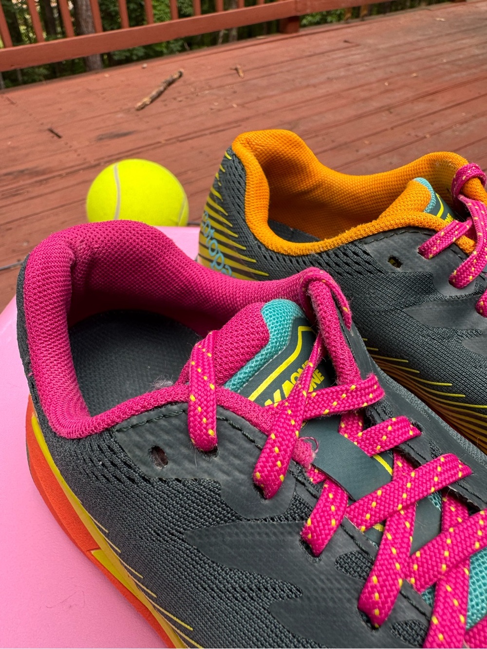 7.5 Hoka Cotopaxi Gray Pink Orange Trail Running Shoes - Picture 7 of 8